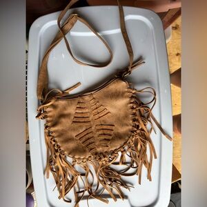 Maurices Brown Fringe Crossbody Bag